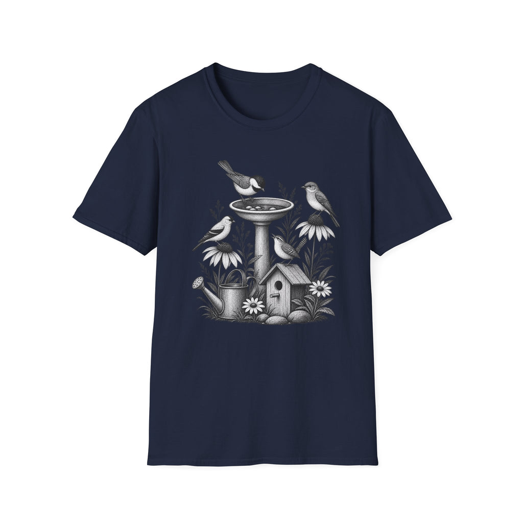Vintage Bird Bath Garden T-Shirt