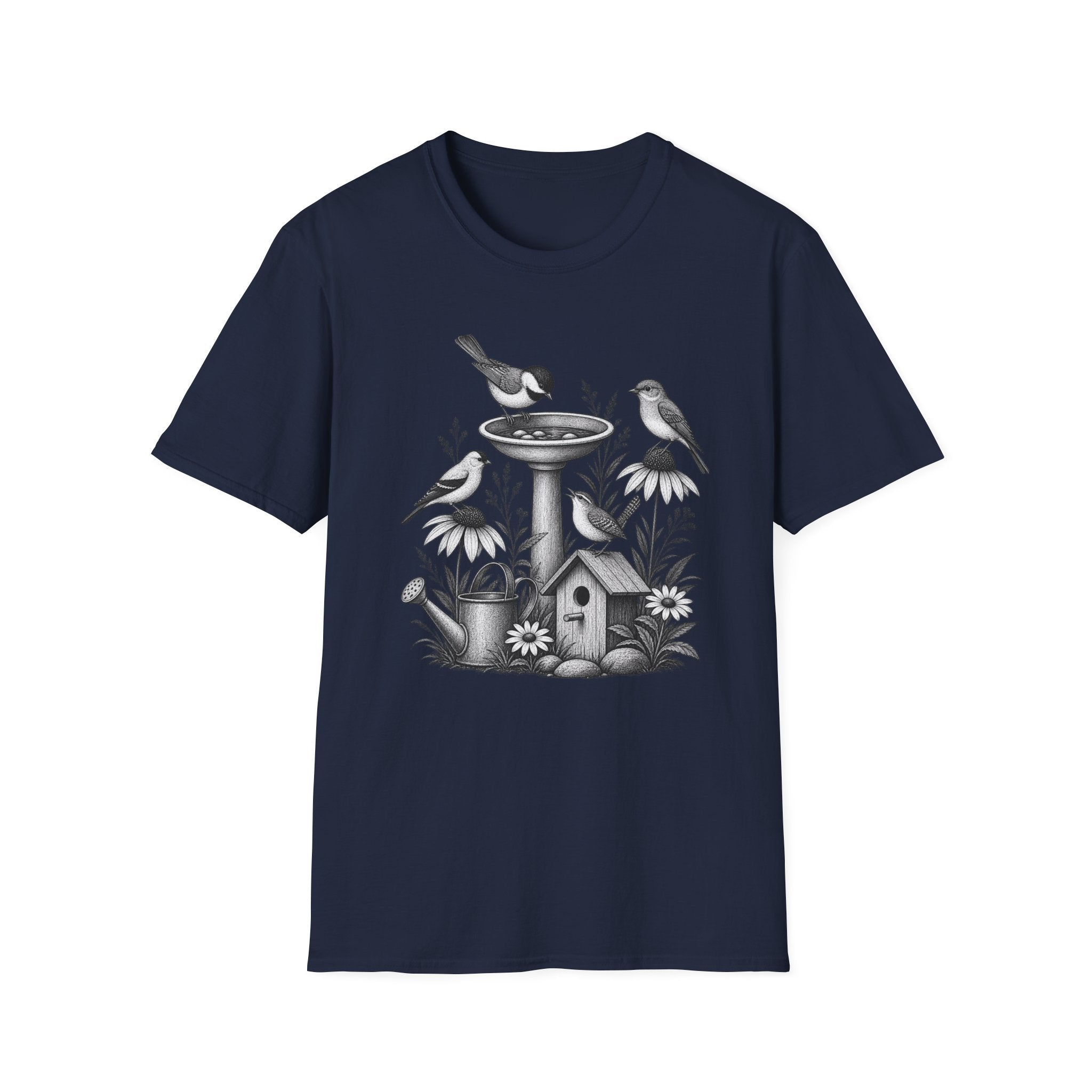 Vintage Bird Bath Garden T-Shirt