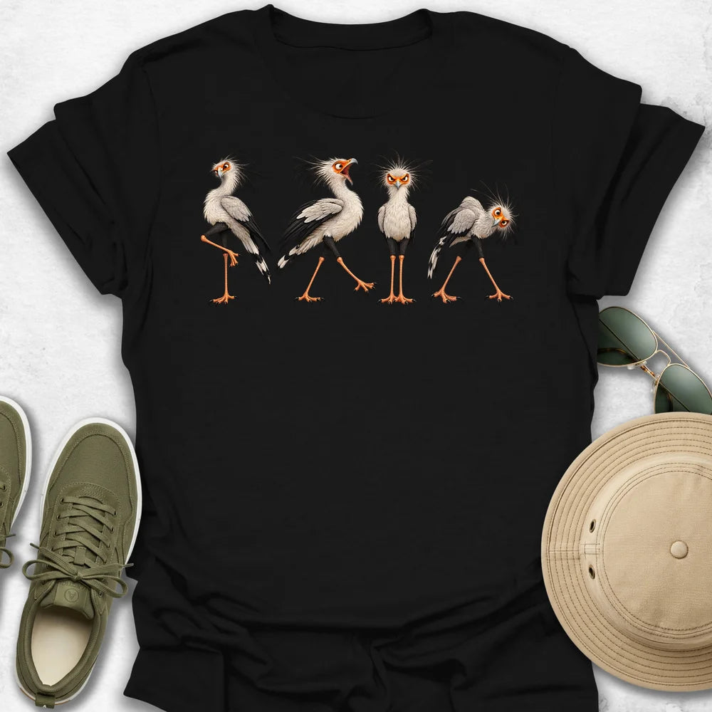 Expressive Secretary Bird Quartet T-Shirt