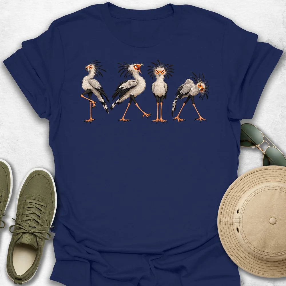 Expressive Secretary Bird Quartet T-Shirt