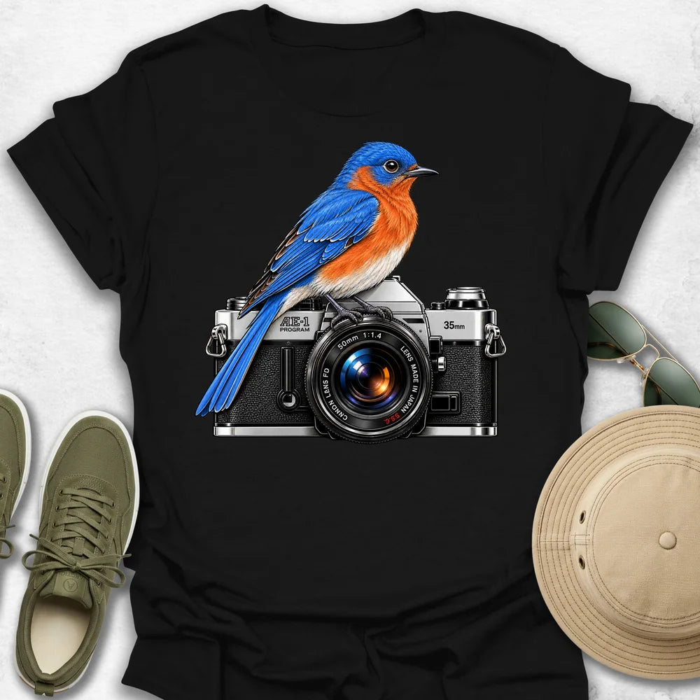 Eastern Bluebird on Camera T-Shirt