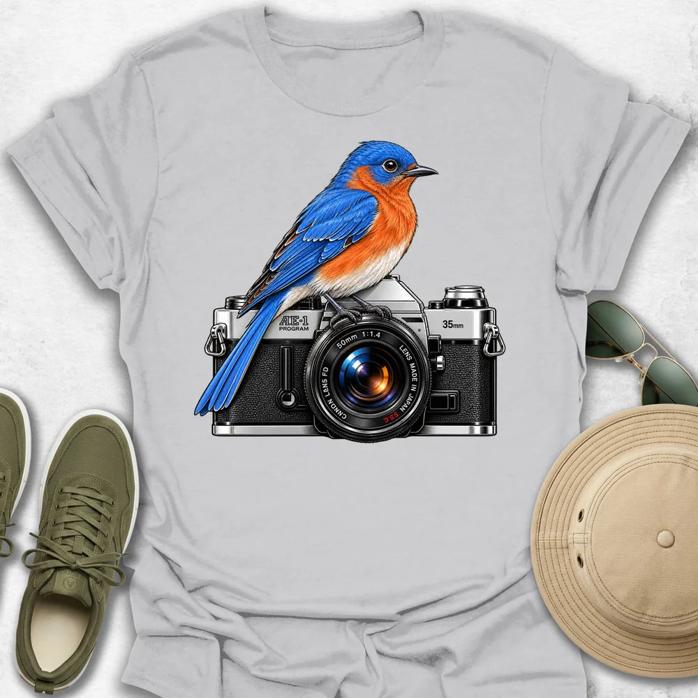 Eastern Bluebird on Camera T-Shirt