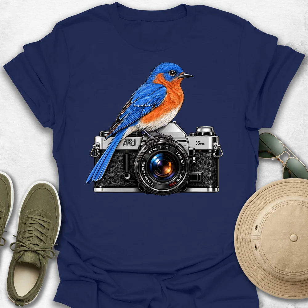 Eastern Bluebird on Camera T-Shirt