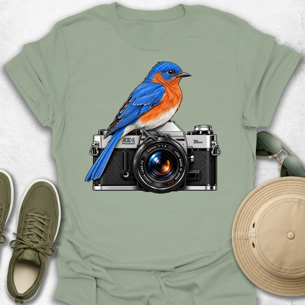 Eastern Bluebird on Camera T-Shirt