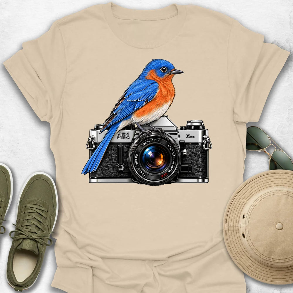 Eastern Bluebird on Camera T-Shirt