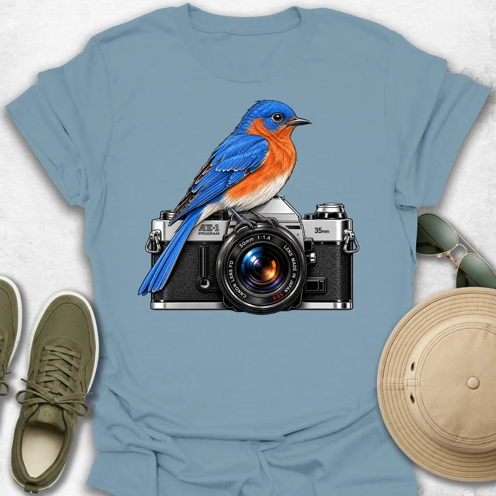 Eastern Bluebird on Camera T-Shirt