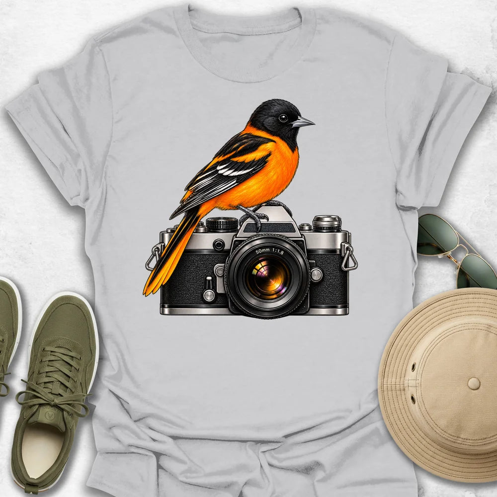 Oriole Perched on CameraT-Shirt