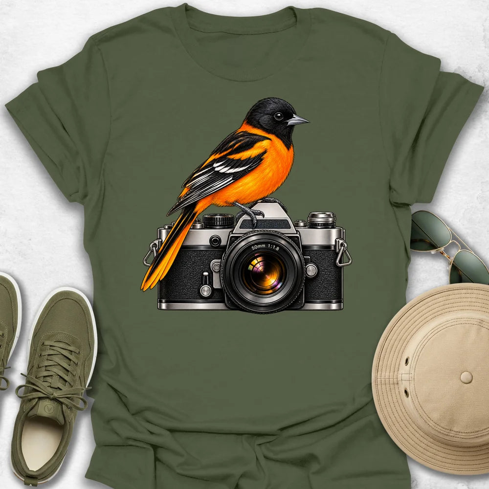 Oriole Perched on CameraT-Shirt