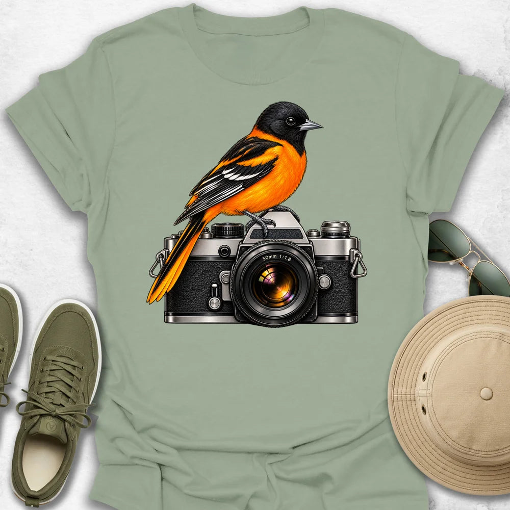 Oriole Perched on CameraT-Shirt