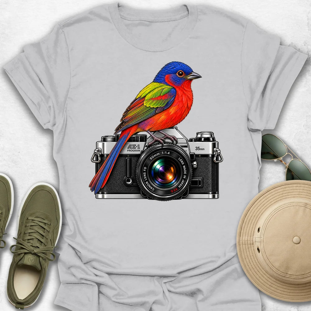 Painted Bunting on Camera T-Shirt
