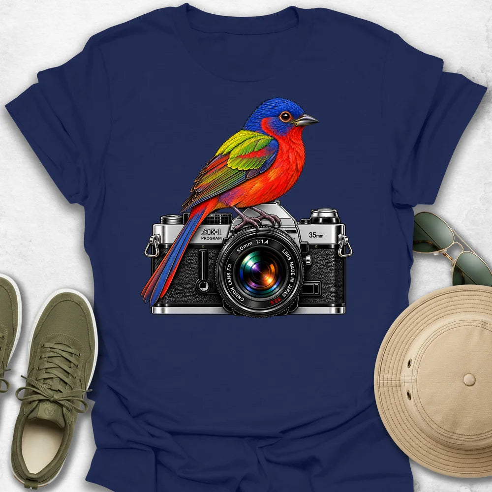 Painted Bunting on Camera T-Shirt