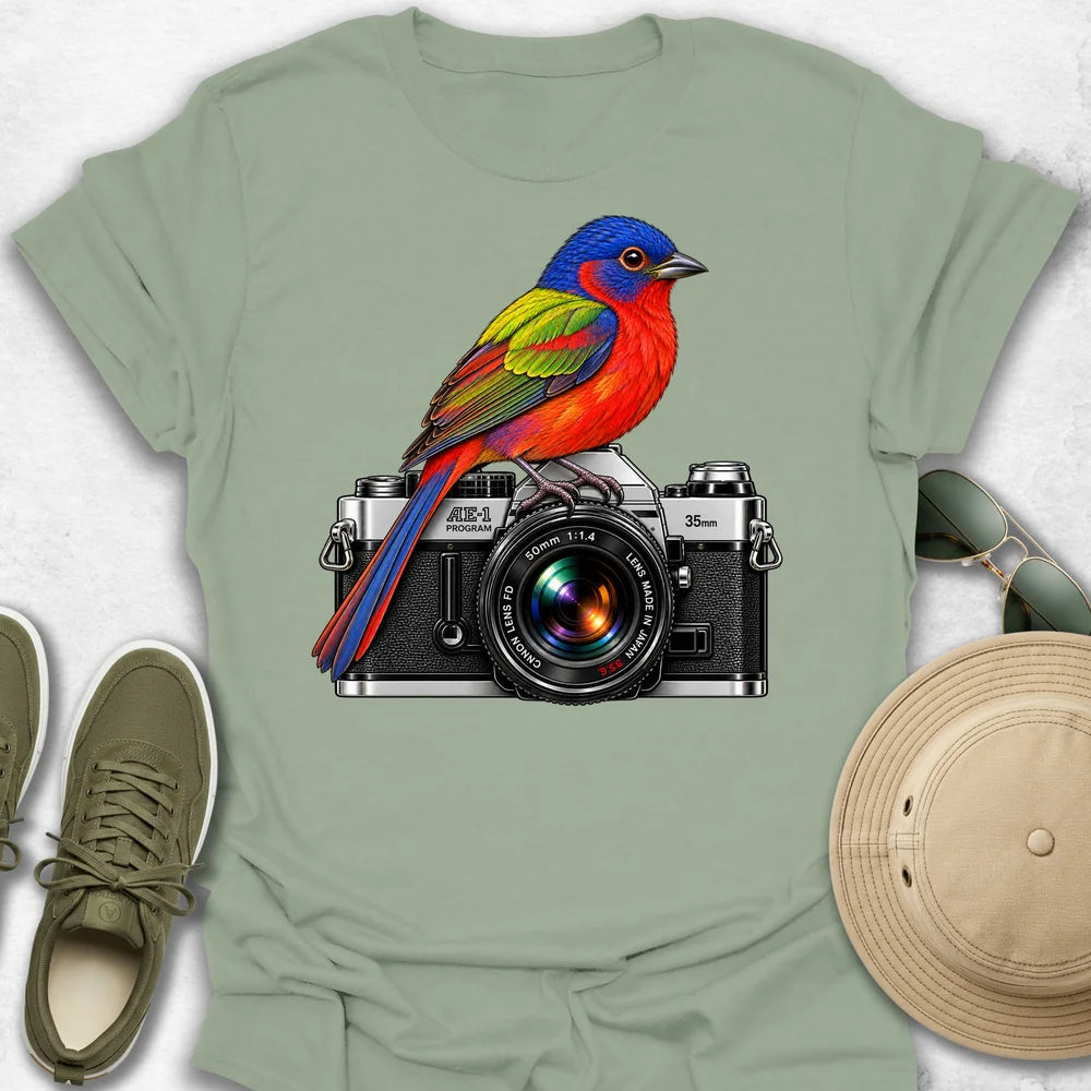 Painted Bunting on Camera T-Shirt