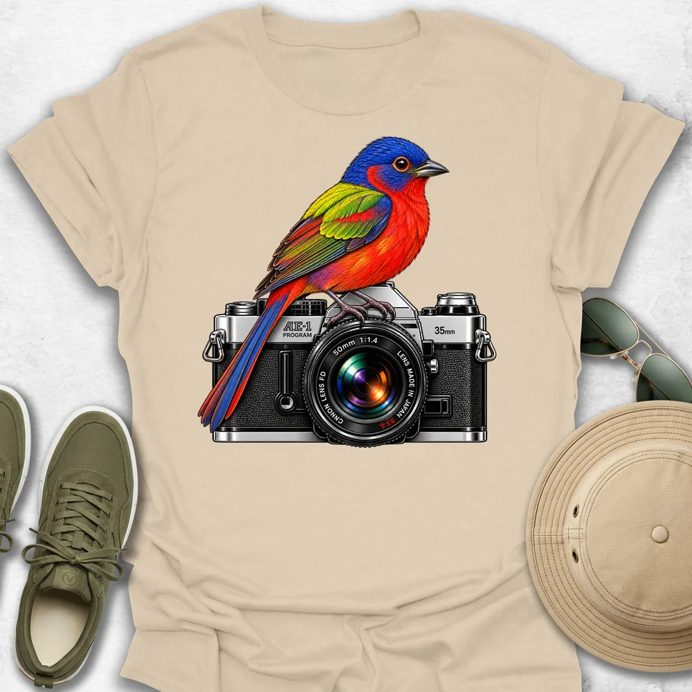 Painted Bunting on Camera T-Shirt