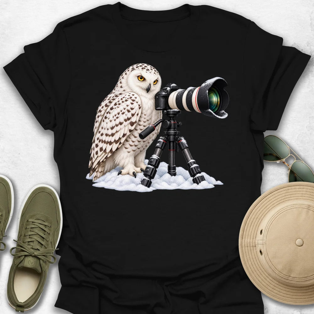 Snowy Owl and Camera T-Shirt