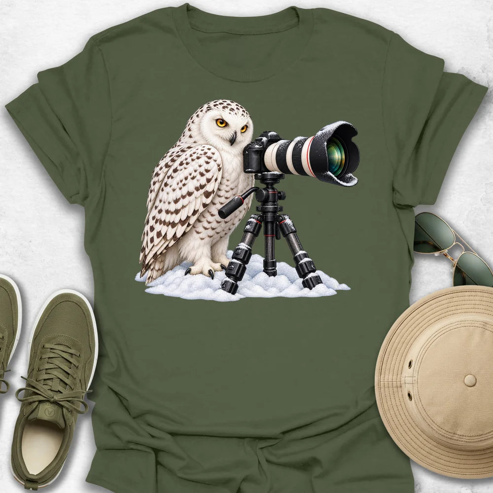 Snowy Owl and Camera T-Shirt