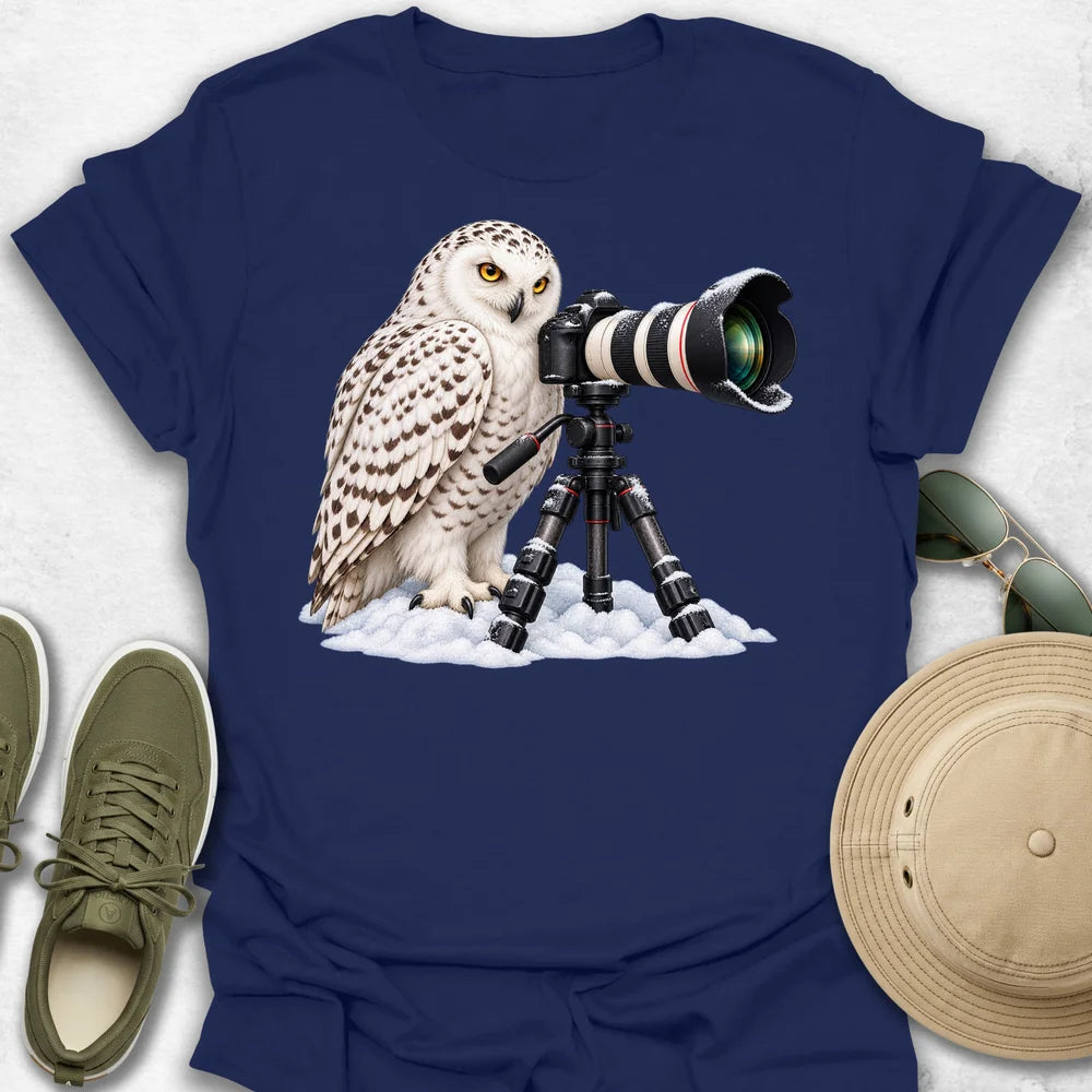 Snowy Owl and Camera T-Shirt