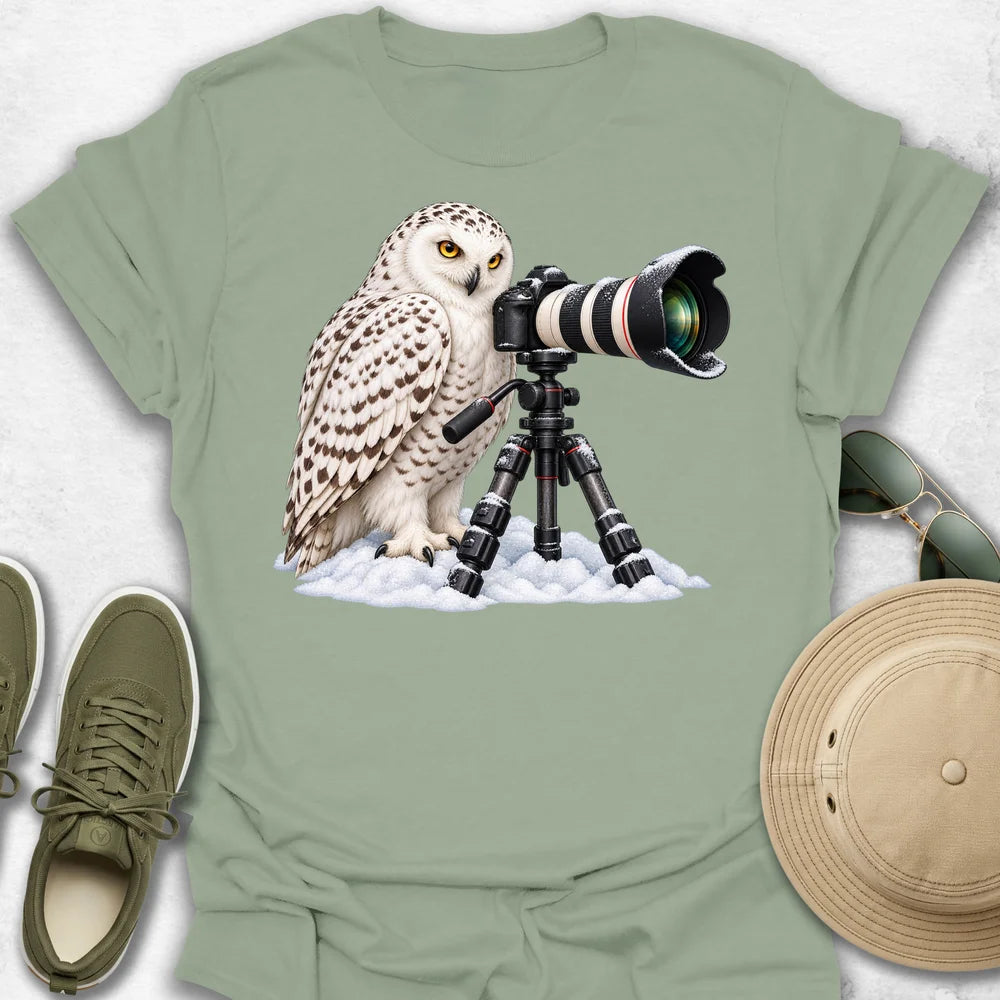 Snowy Owl and Camera T-Shirt