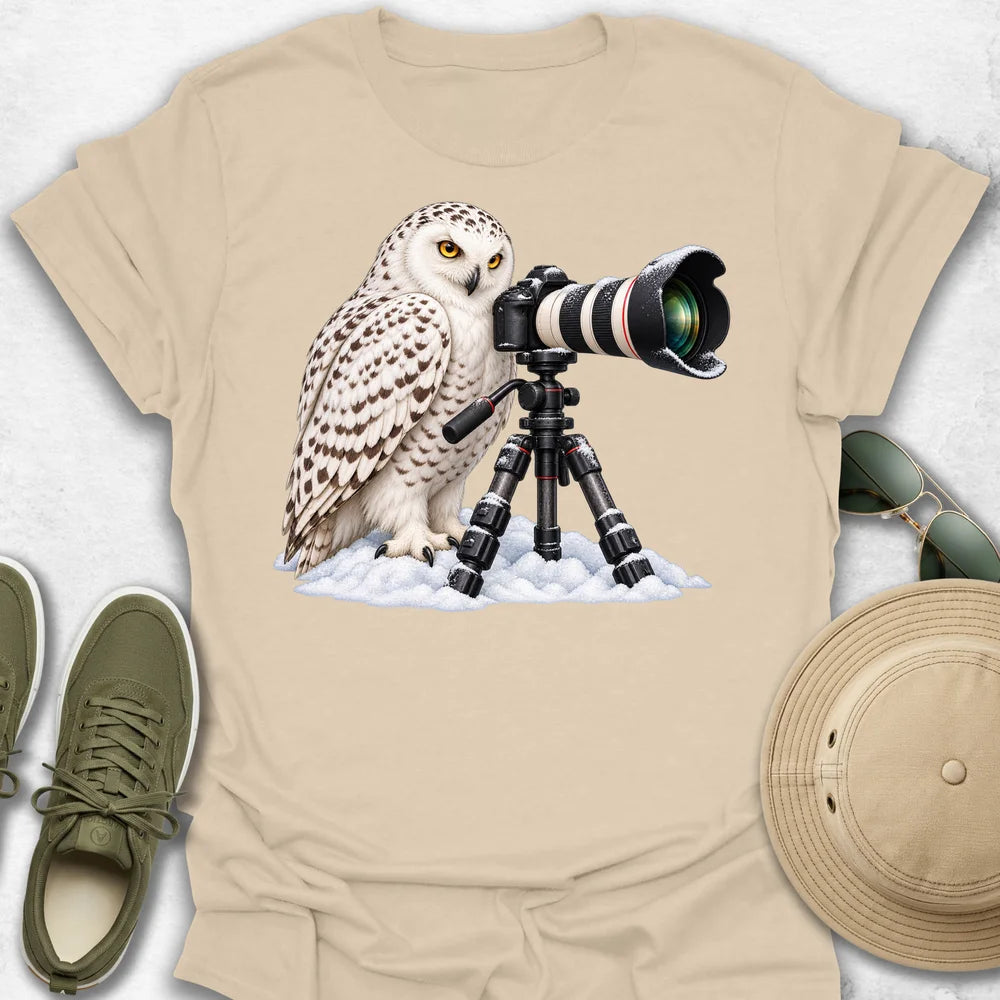 Snowy Owl and Camera T-Shirt