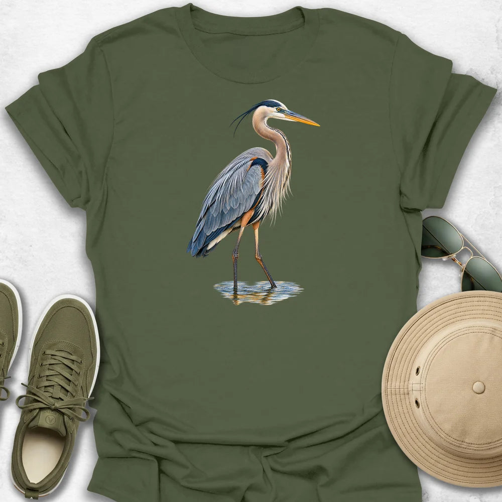 Great Blue Heron in Shallow Water T-Shirt