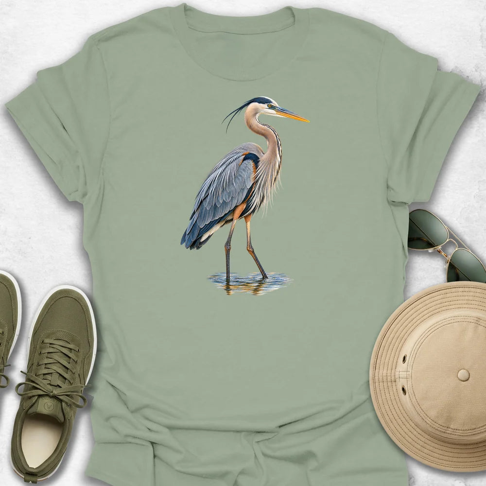 Great Blue Heron in Shallow Water T-Shirt