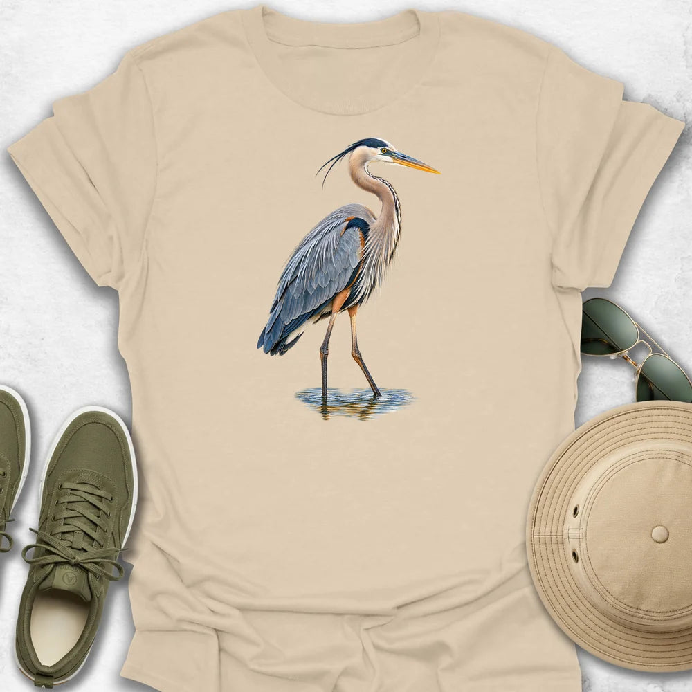Great Blue Heron in Shallow Water T-Shirt