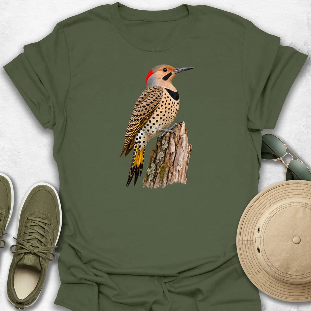 Northern Flicker on Weathered Stump T-Shirt