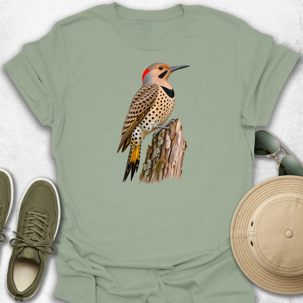 Northern Flicker on Weathered Stump T-Shirt