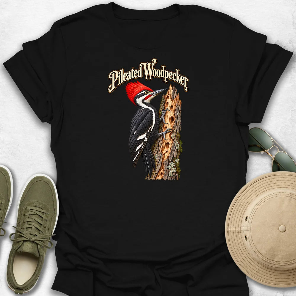 Pileated Woodpecker with Name T-Shirt