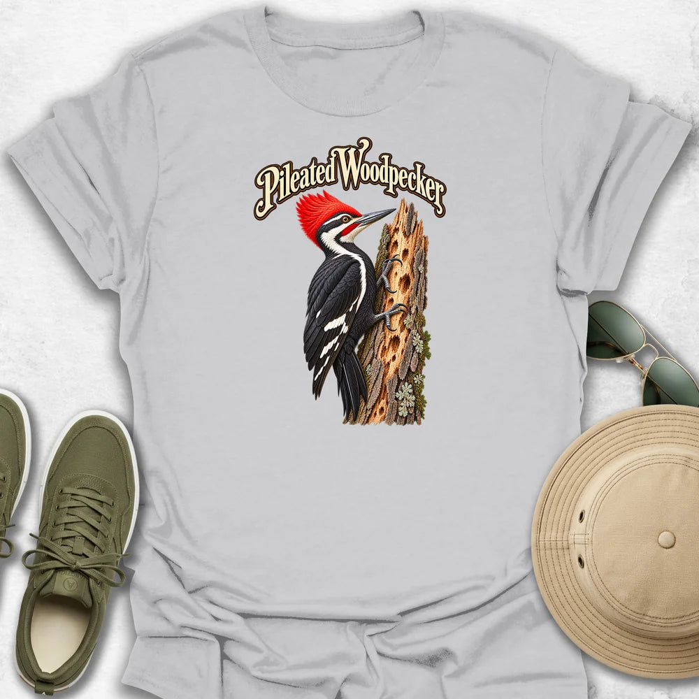 Pileated Woodpecker with Name T-Shirt