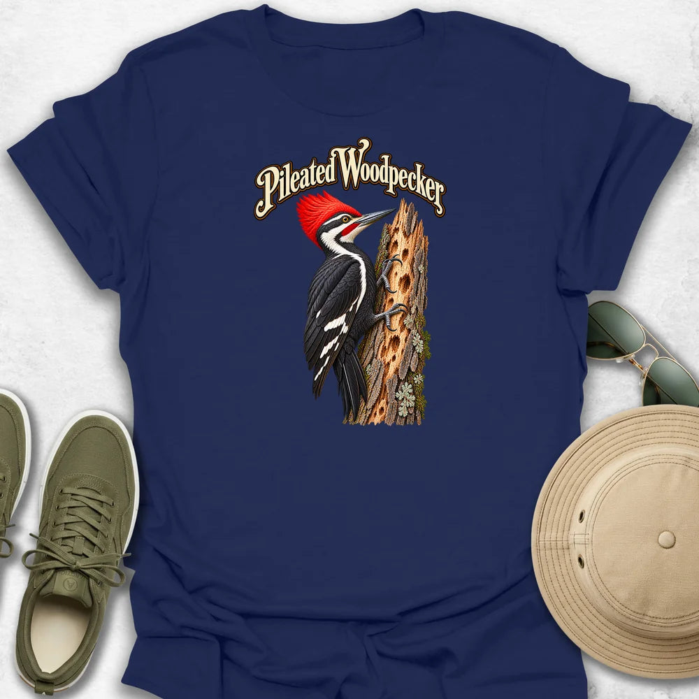 Pileated Woodpecker with Name T-Shirt