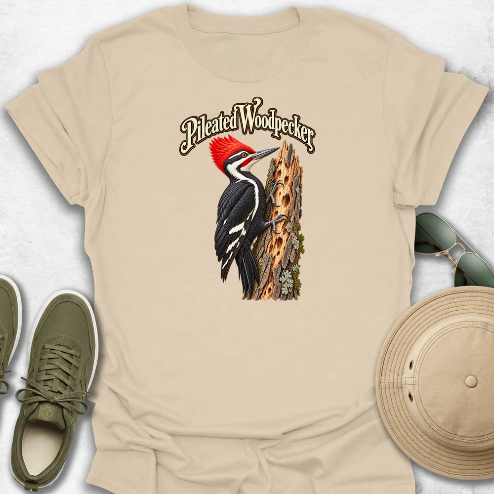 Pileated Woodpecker with Name T-Shirt
