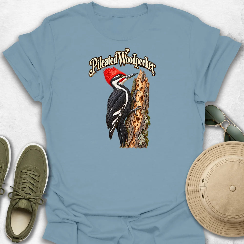 Pileated Woodpecker with Name T-Shirt