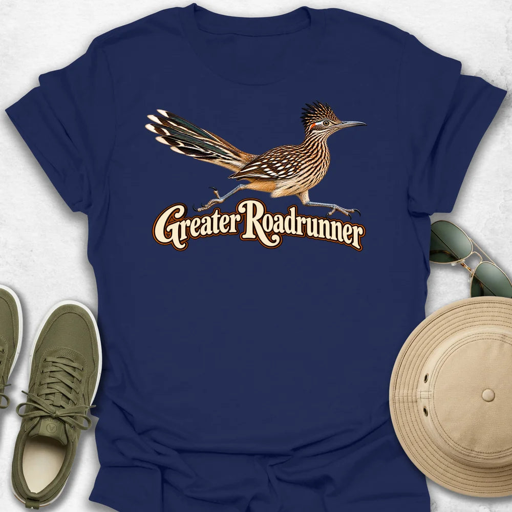 Greater Roadrunner in Mid-Stride with Name T-Shirt
