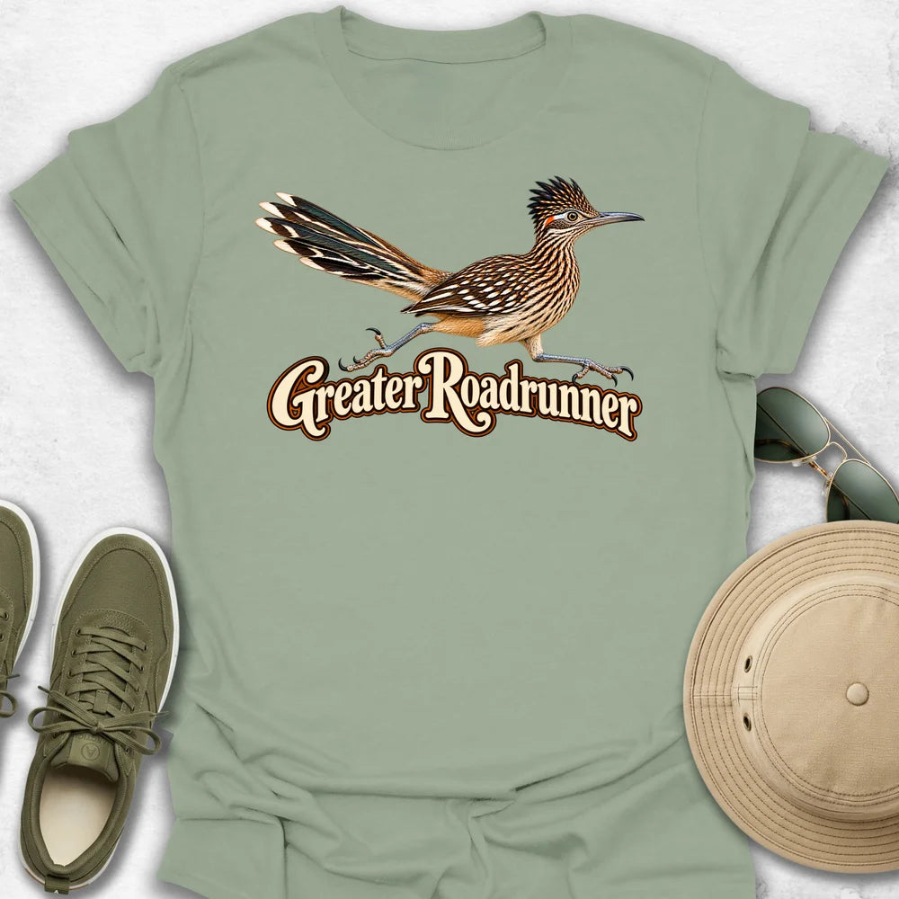 Greater Roadrunner in Mid-Stride with Name T-Shirt