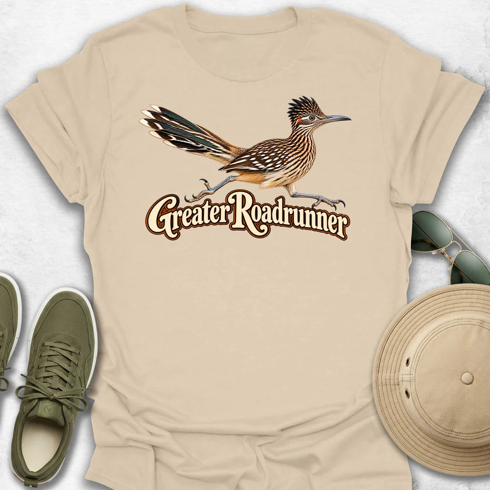 Greater Roadrunner in Mid-Stride with Name T-Shirt