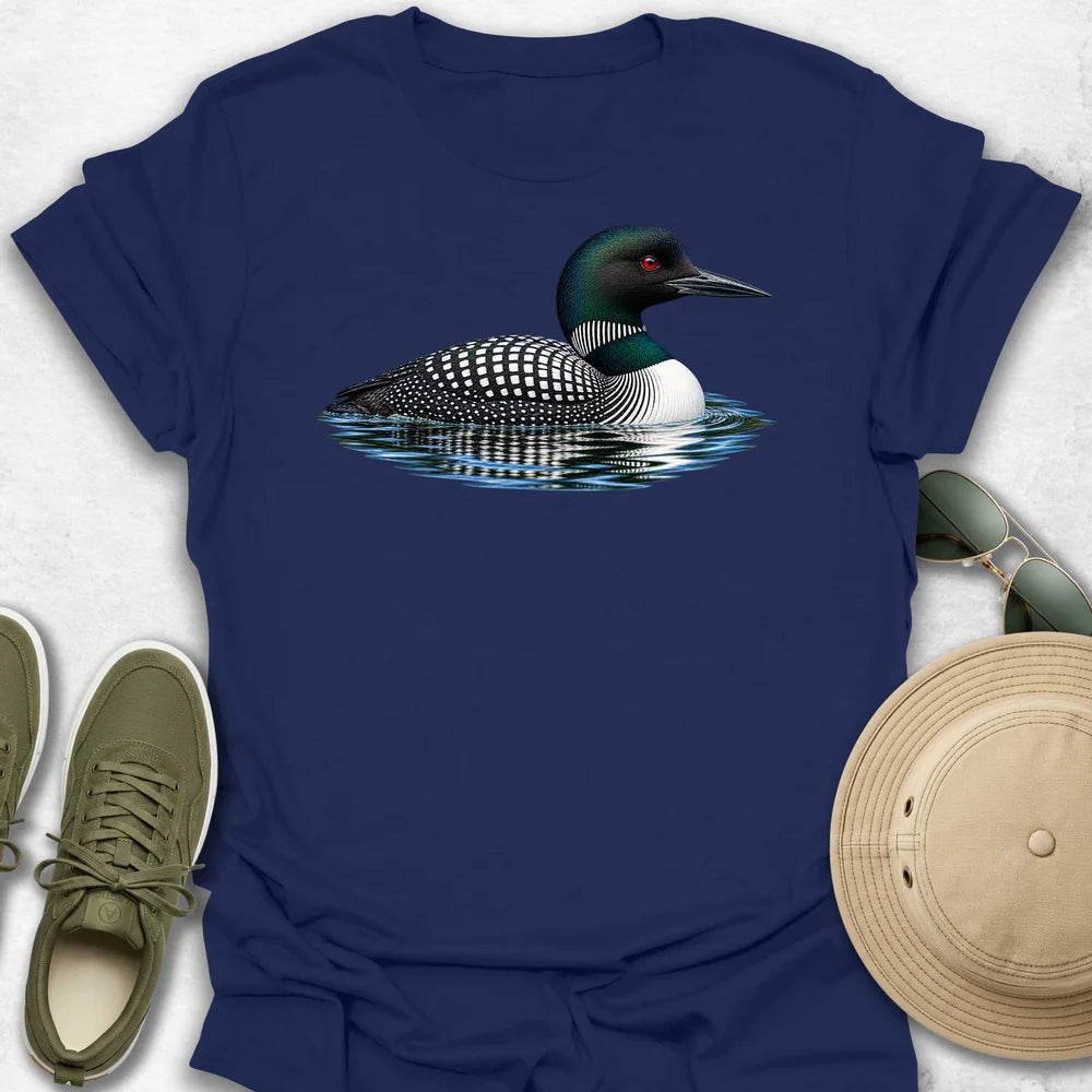 Common Loon with Rippling Reflection T-Shirt