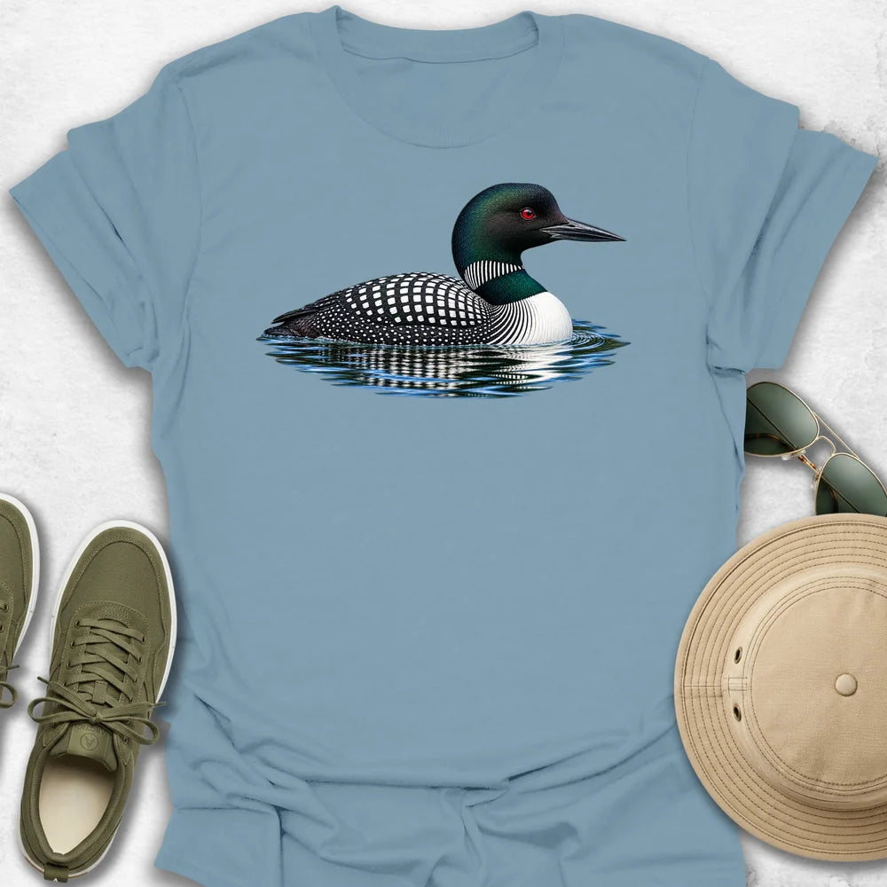 Common Loon with Rippling Reflection T-Shirt
