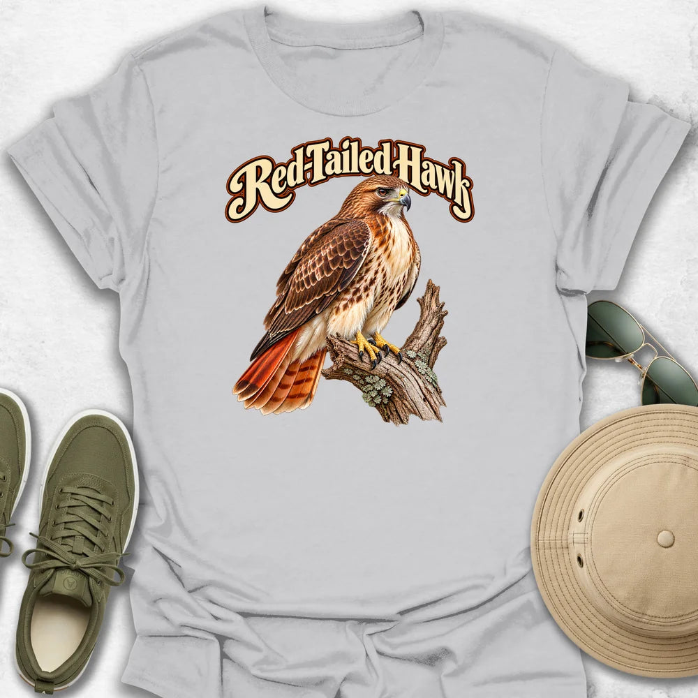 Majestic Red-Tailed Hawk with Name T-Shirt