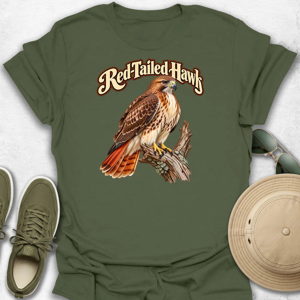 Majestic Red-Tailed Hawk with Name T-Shirt