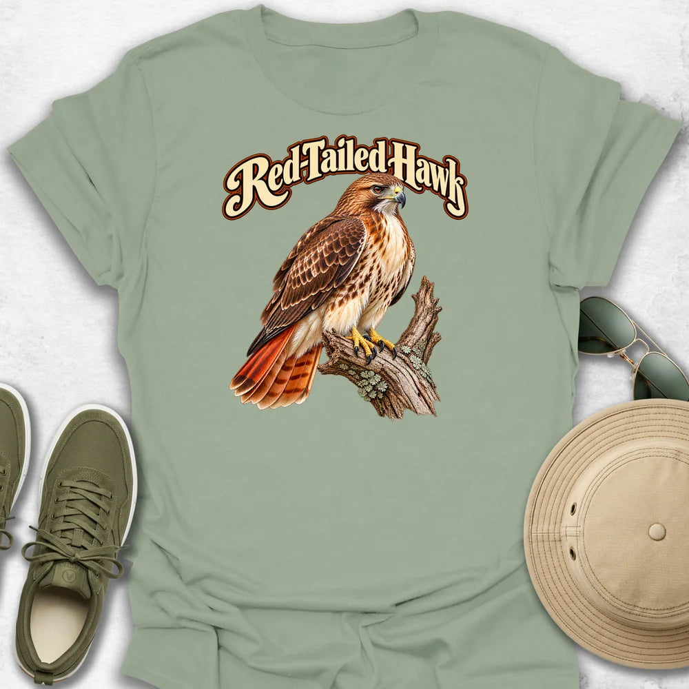 Majestic Red-Tailed Hawk with Name T-Shirt