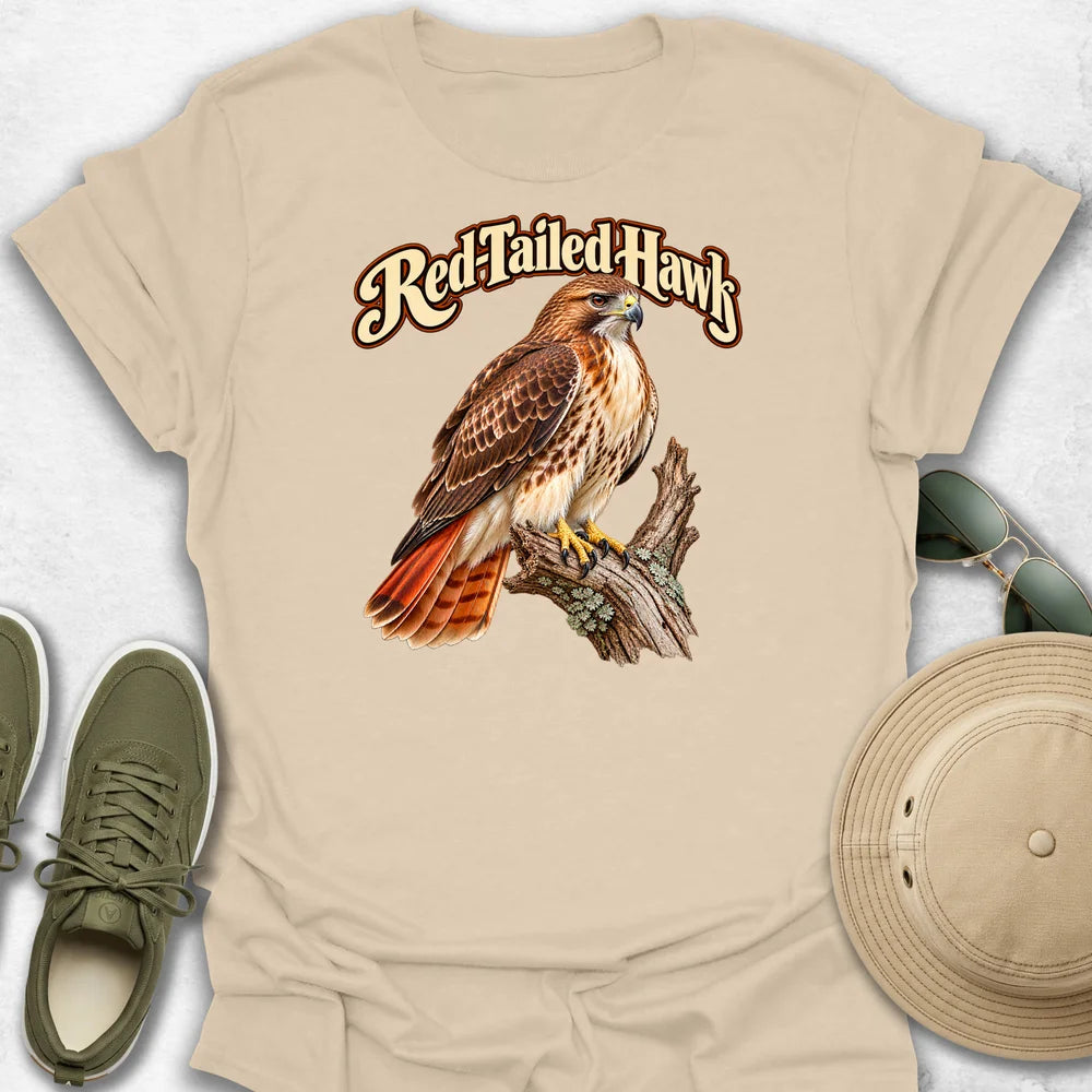 Majestic Red-Tailed Hawk with Name T-Shirt