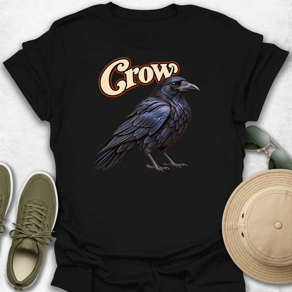 Glossy Crow with Name T-Shirt