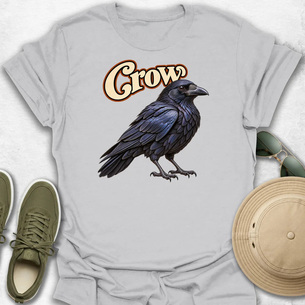 Glossy Crow with Name T-Shirt