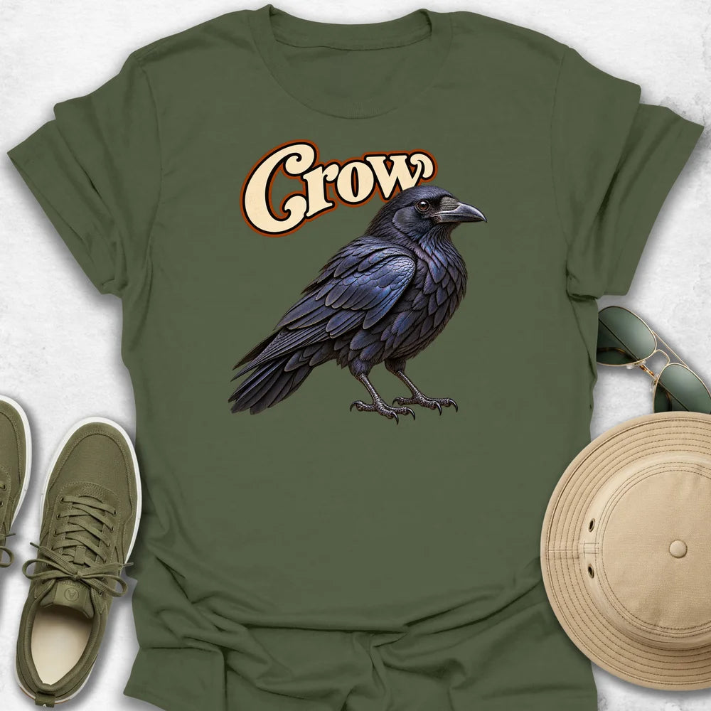 Glossy Crow with Name T-Shirt