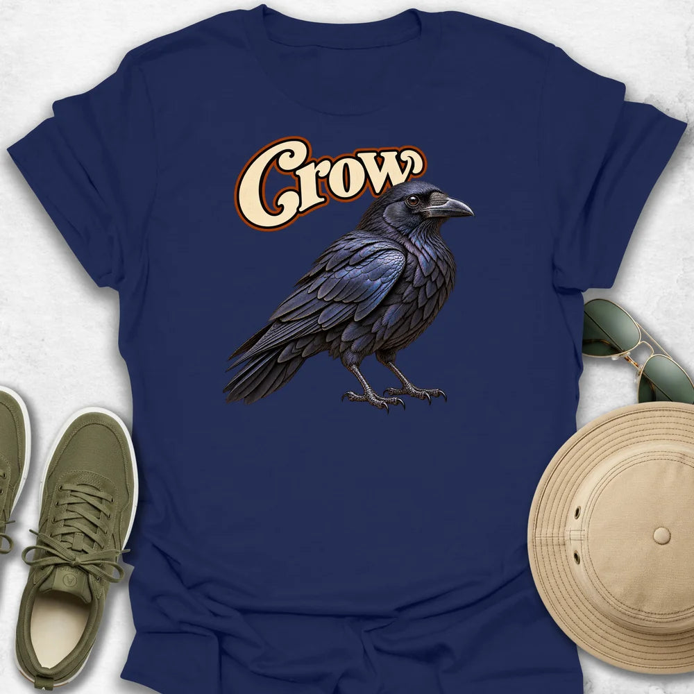 Glossy Crow with Name T-Shirt