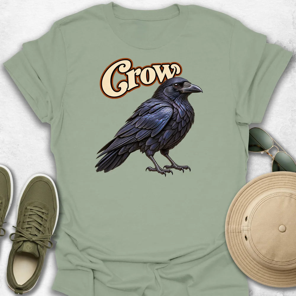 Glossy Crow with Name T-Shirt