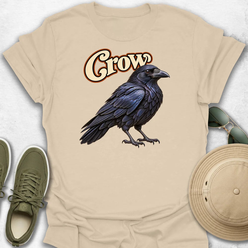 Glossy Crow with Name T-Shirt