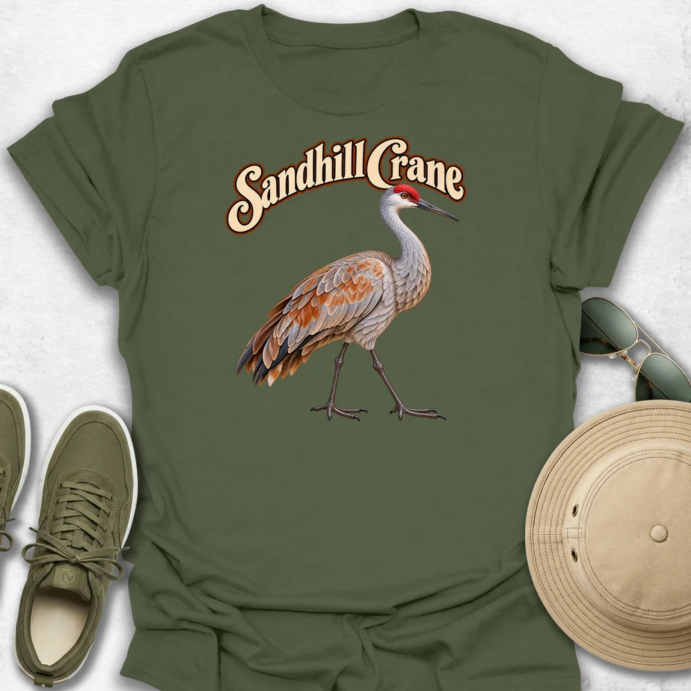 Sandhill Crane with Name T-Shirt