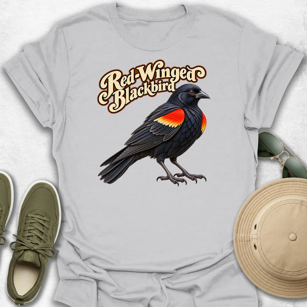 Red-Winged Blackbird with Name T-Shirt
