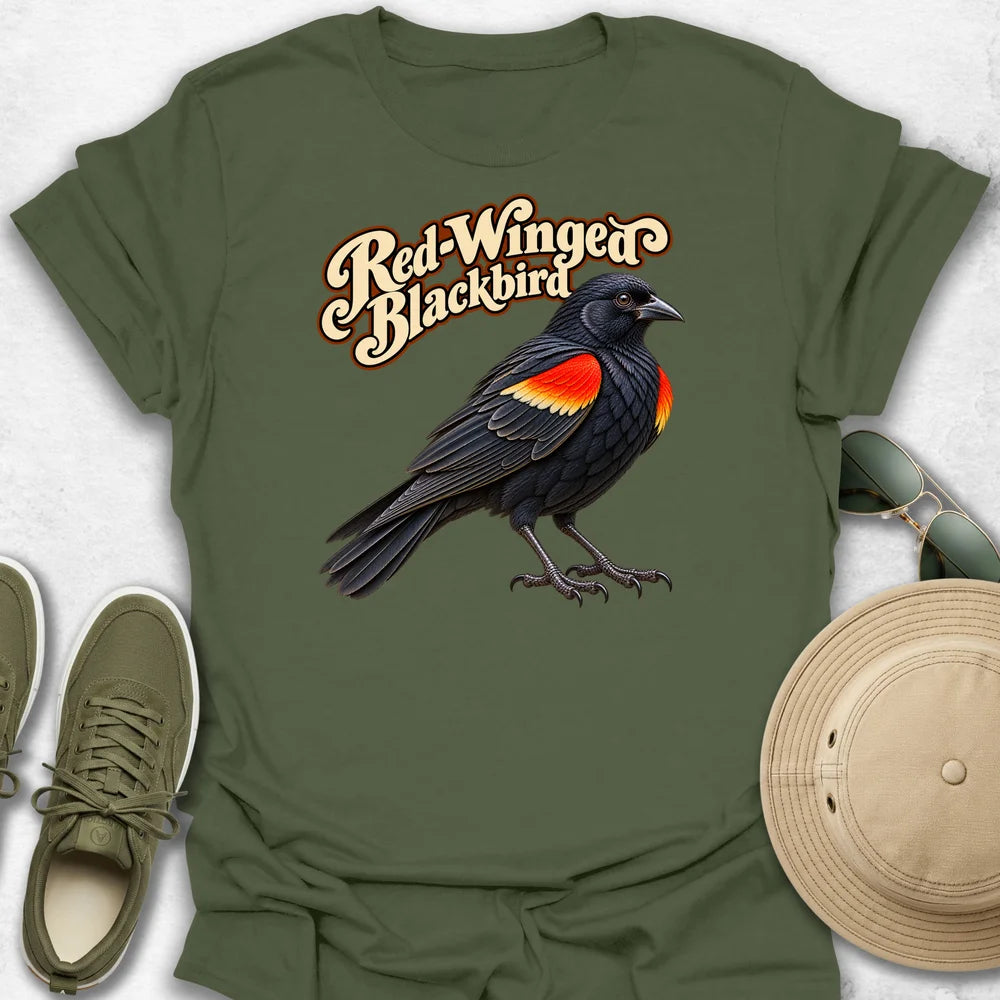 Red-Winged Blackbird with Name T-Shirt